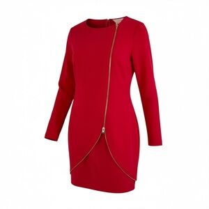 Ted Baker Edlyn Zip Front Dress Red Sz 10 NWT